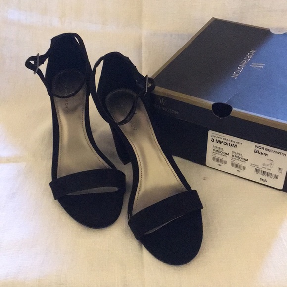 Worthington Black Suede Sandal NWB Size 8M 3” Heel - Picture 6 of 7